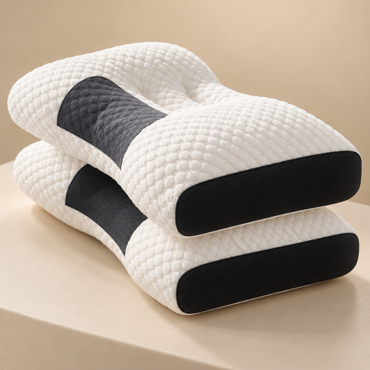 2pcs Massage Neck Pillows Adjustable Ergonomic Orthopedic Contour Support, High-Quality Pillow Core.