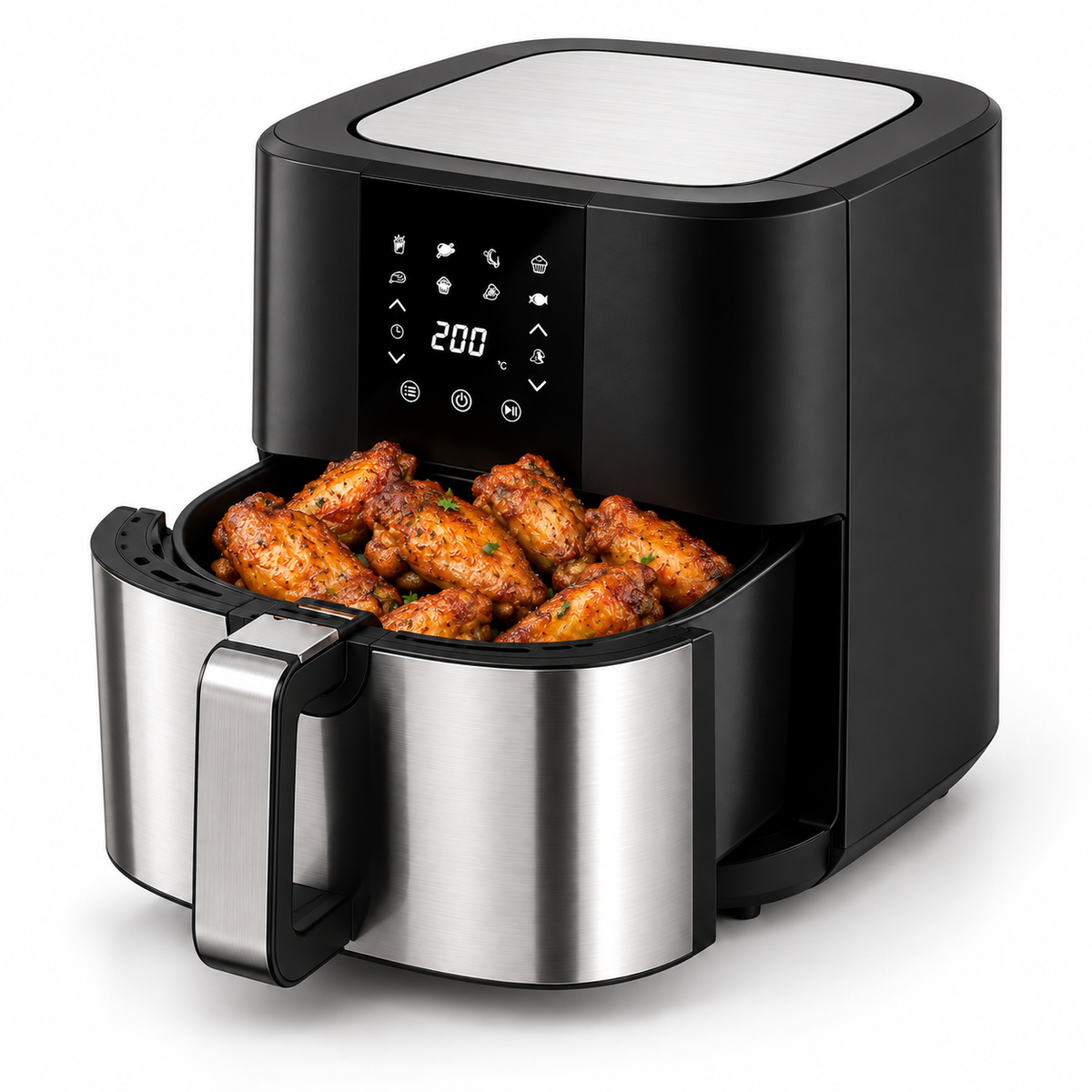 KitCook Large Air Fryer, 1500W 7QT AirFryer Cooker, Adjustable.