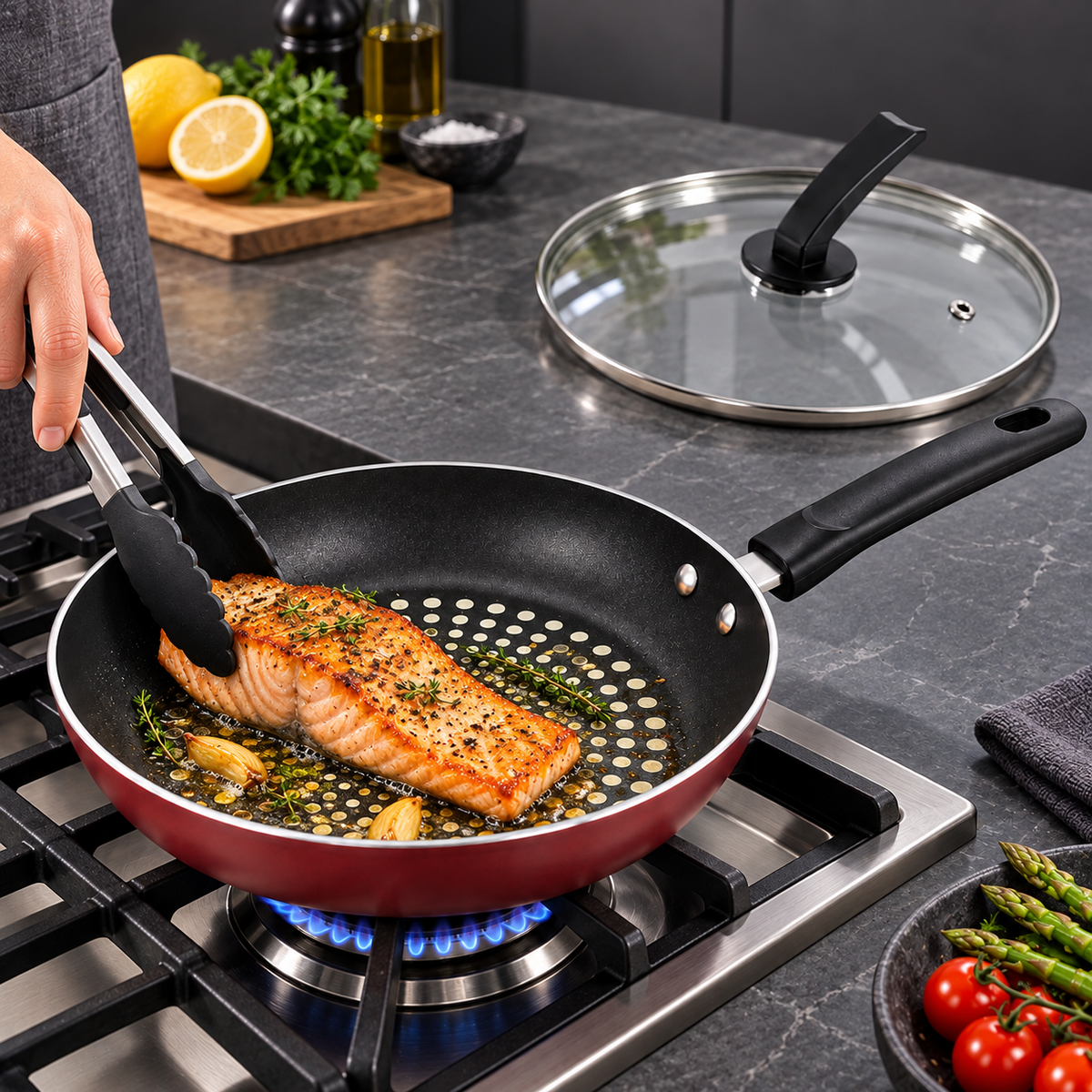 26cm Cast Iron Omelette Pan Multi Functional Non-Stick Frying Pans Easy To Clean Gas Stove