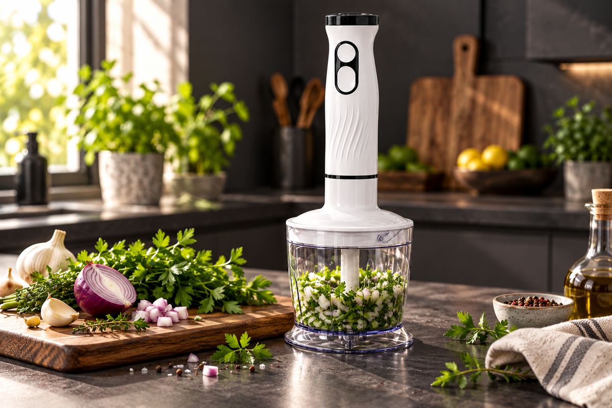 MONSGA By erabros Electric Hand Immersion Blender Mixer, 4 in 1 Hand Mixer.