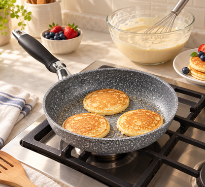 Durable Stone Frying Pan28/26/24/20cm Wok Non-stick Pan Skillet Cauldron Induction Cooker Gas Stove