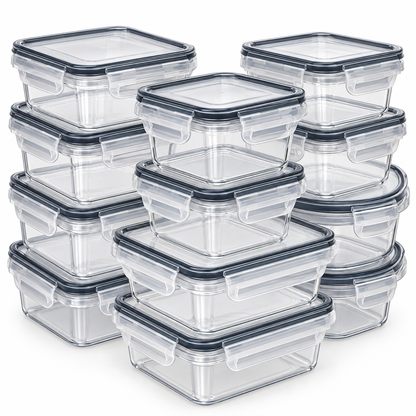 8-PC BPA-Free Airtight Food Containers with Locking Lids - Microwave/Freezer Safe PP Plastic Storages