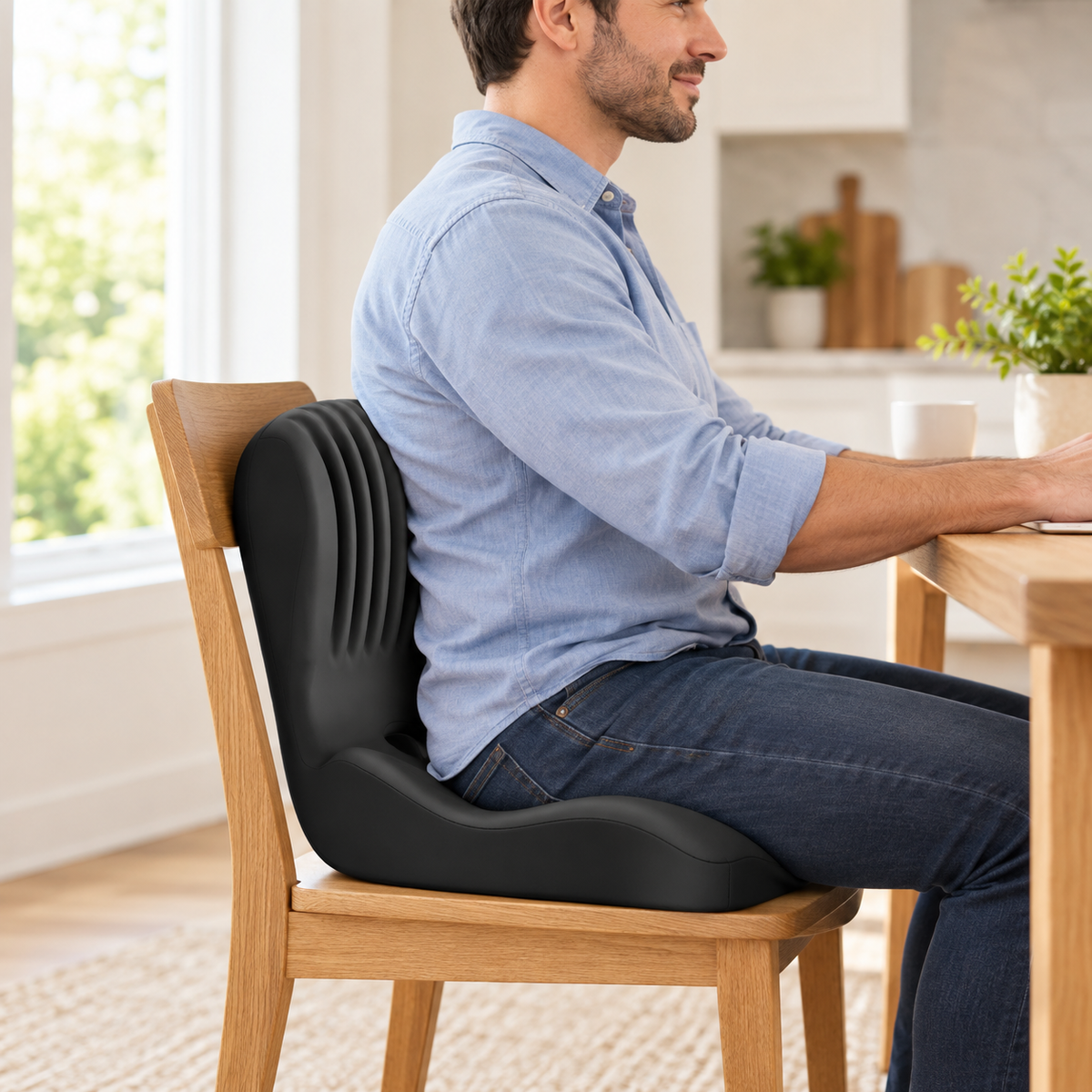 Ergonomic Coccyx Seat Pad Memory Foam Cushion Sciatica Pain Relief Posture Correction Mat for Home Office