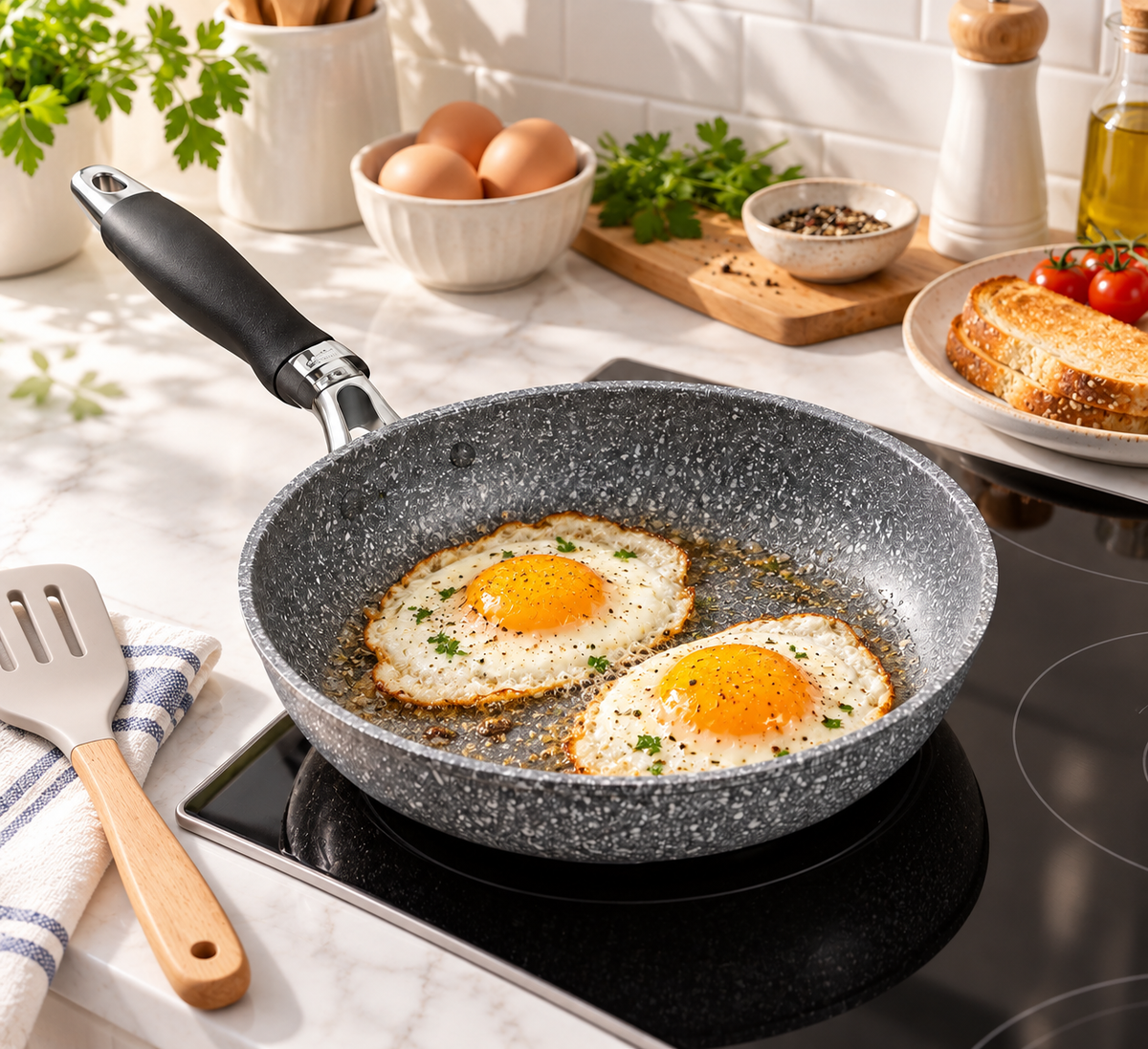 Durable Stone Frying Pan28/26/24/20cm Wok Non-stick Pan Skillet Cauldron Induction Cooker Gas Stove