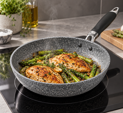 Durable Stone Frying Pan28/26/24/20cm Wok Non-stick Pan Skillet Cauldron Induction Cooker Gas Stove