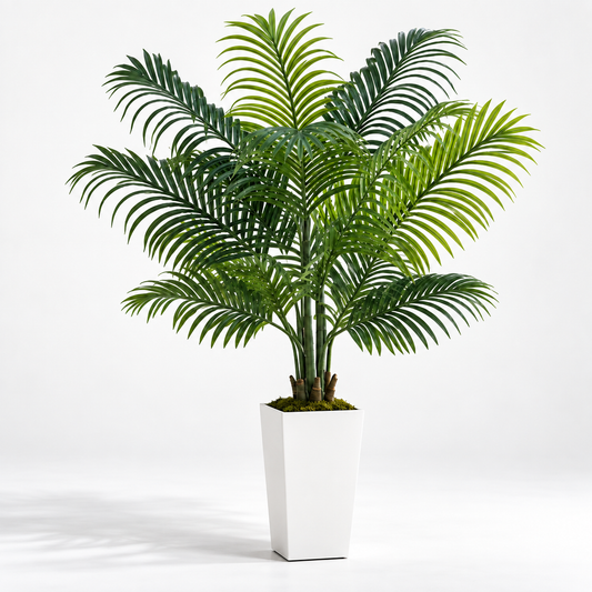 5ft Artificial Areca Palm Tree Faux Plant In Pot For Home Office Decor