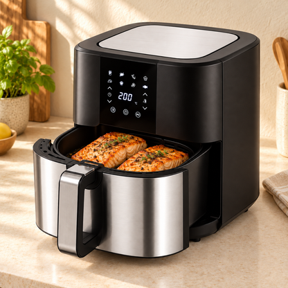 KitCook Large Air Fryer, 1500W 7QT AirFryer Cooker, Adjustable.
