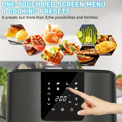 KitCook Large Air Fryer, 1500W 7QT AirFryer Cooker, Adjustable.