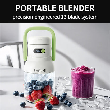 Holidays and Birthdays Blender for Shakes & Smoothies! ZHENMI BPA-Free Cordless Blender, 33oz,