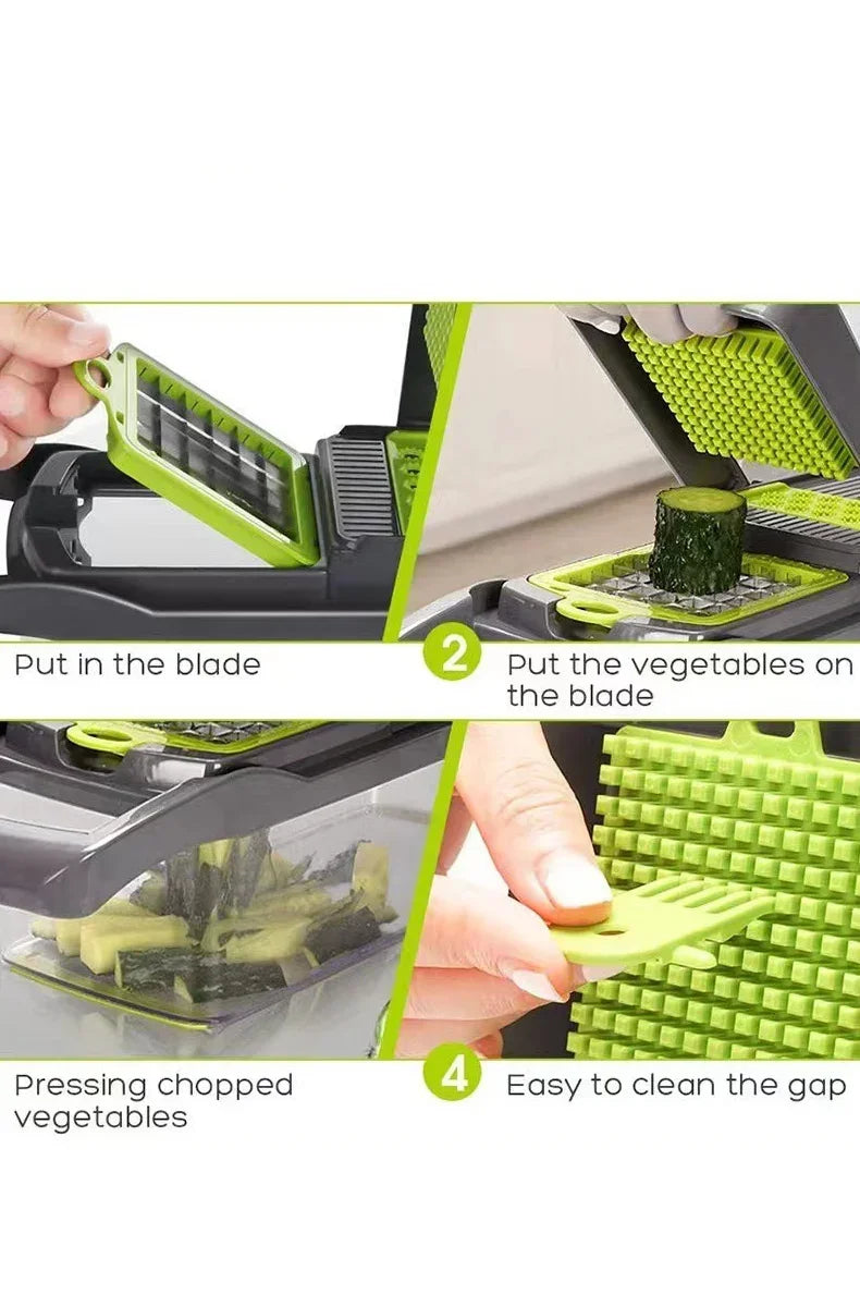 New 5-in-1 Food Chopper Suitable for Handheld Slicers, Dicers, Graters Multifunctional Vegetable