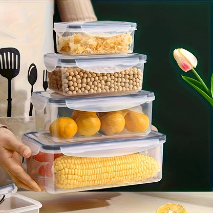 8-PC BPA-Free Airtight Food Containers with Locking Lids - Microwave/Freezer Safe PP Plastic Storages