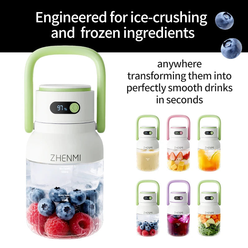 Holidays and Birthdays Blender for Shakes & Smoothies! ZHENMI BPA-Free Cordless Blender, 33oz,