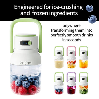 Holidays and Birthdays Blender for Shakes & Smoothies! ZHENMI BPA-Free Cordless Blender, 33oz,