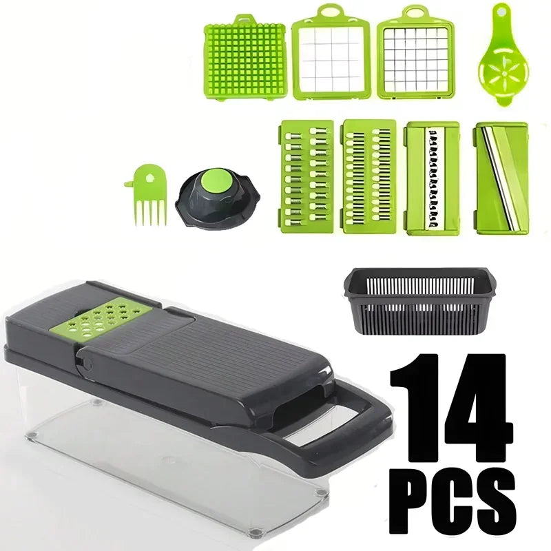 New 5-in-1 Food Chopper Suitable for Handheld Slicers, Dicers, Graters Multifunctional Vegetable
