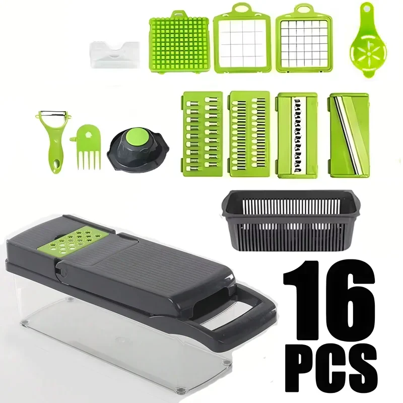 New 5-in-1 Food Chopper Suitable for Handheld Slicers, Dicers, Graters Multifunctional Vegetable