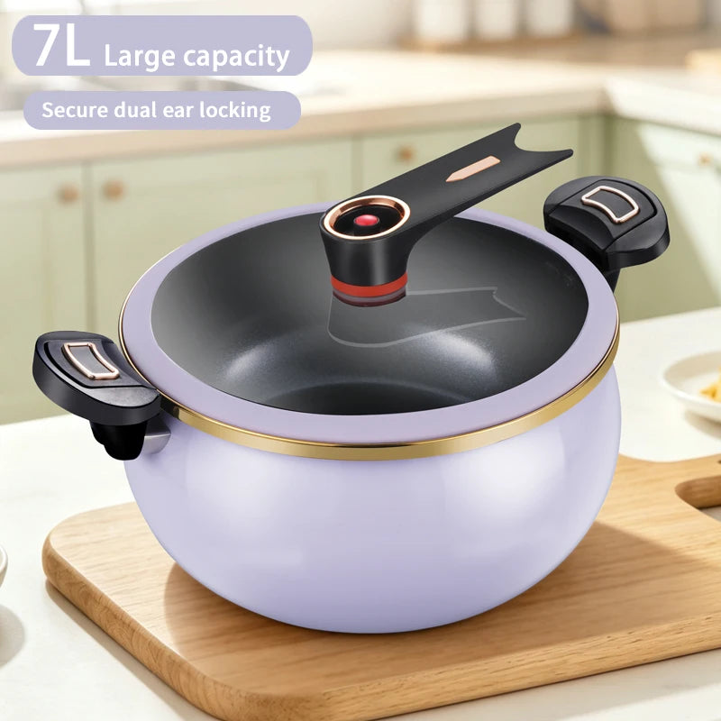 Micro Pressure Cooker, 7L Large Capacity, 26cm, Suitable for Home Use, Multi-Functional Non-Stick pot