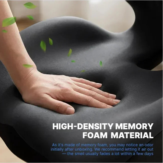 Ergonomic Coccyx Seat Pad Memory Foam Cushion Sciatica Pain Relief Posture Correction Mat for Home Office