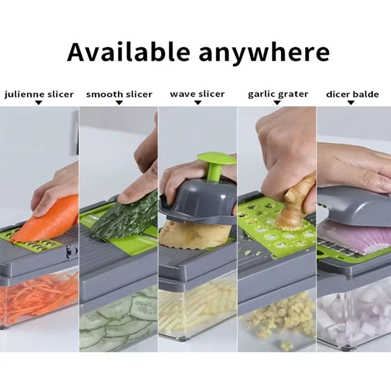 New 5-in-1 Food Chopper Suitable for Handheld Slicers, Dicers, Graters Multifunctional Vegetable