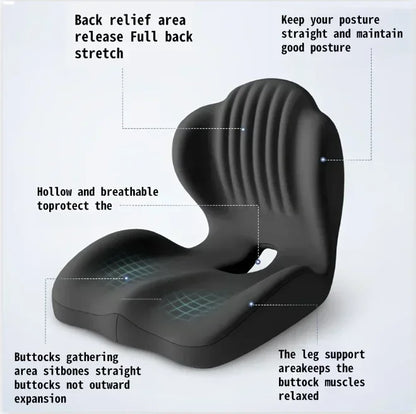 Ergonomic Coccyx Seat Pad Memory Foam Cushion Sciatica Pain Relief Posture Correction Mat for Home Office