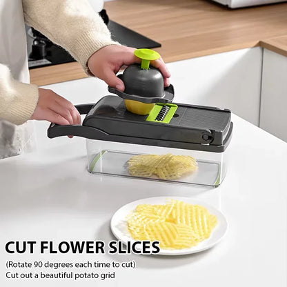 New 5-in-1 Food Chopper Suitable for Handheld Slicers, Dicers, Graters Multifunctional Vegetable