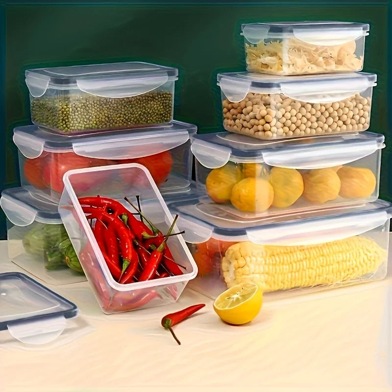 8-PC BPA-Free Airtight Food Containers with Locking Lids - Microwave/Freezer Safe PP Plastic Storages