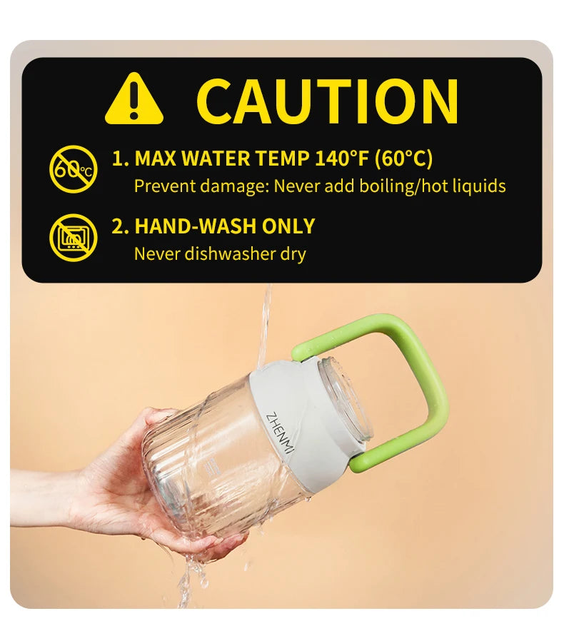 Holidays and Birthdays Blender for Shakes & Smoothies! ZHENMI BPA-Free Cordless Blender, 33oz,
