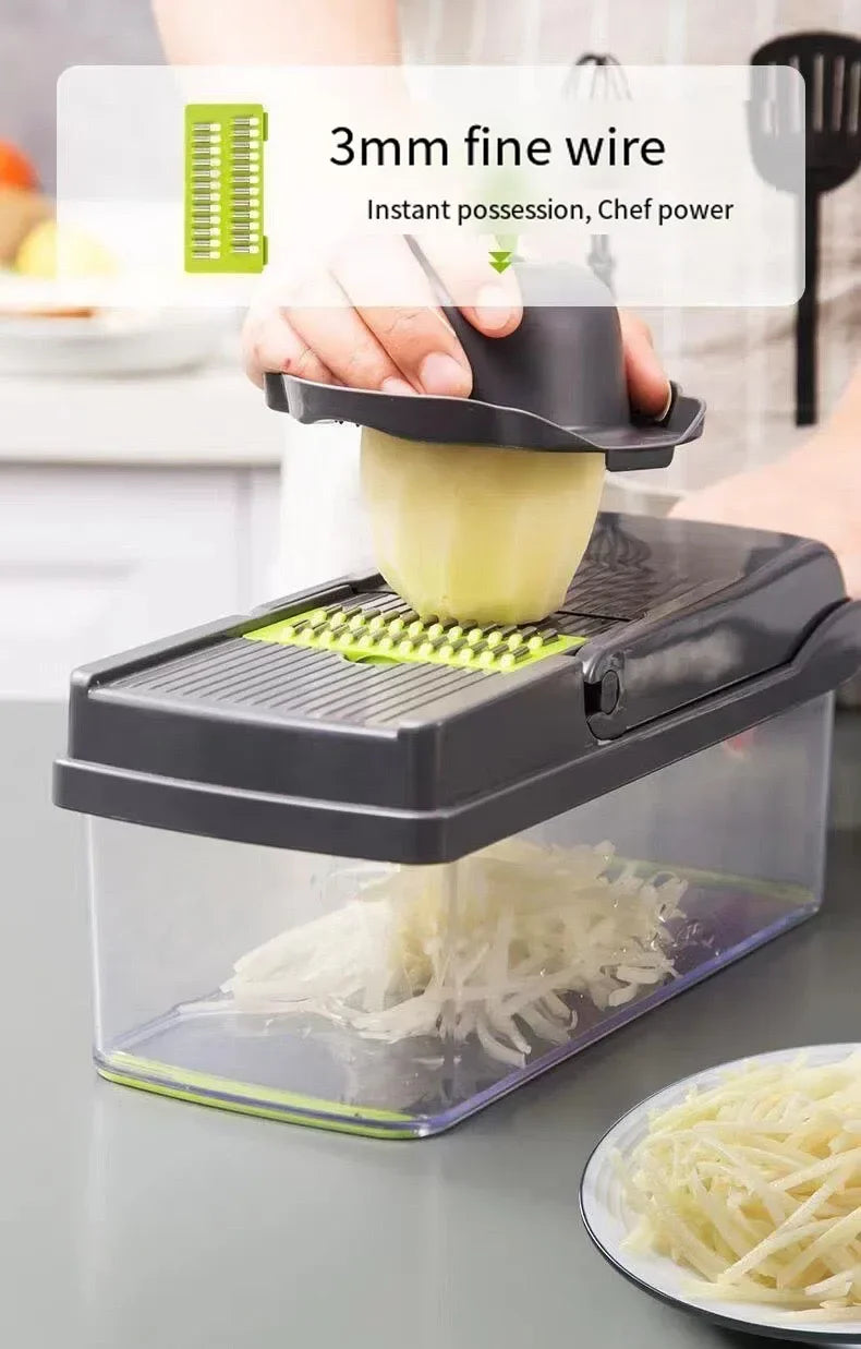 New 5-in-1 Food Chopper Suitable for Handheld Slicers, Dicers, Graters Multifunctional Vegetable