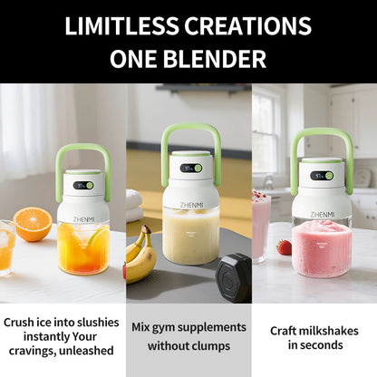 Holidays and Birthdays Blender for Shakes & Smoothies! ZHENMI BPA-Free Cordless Blender, 33oz,