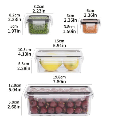 8-PC BPA-Free Airtight Food Containers with Locking Lids - Microwave/Freezer Safe PP Plastic Storages