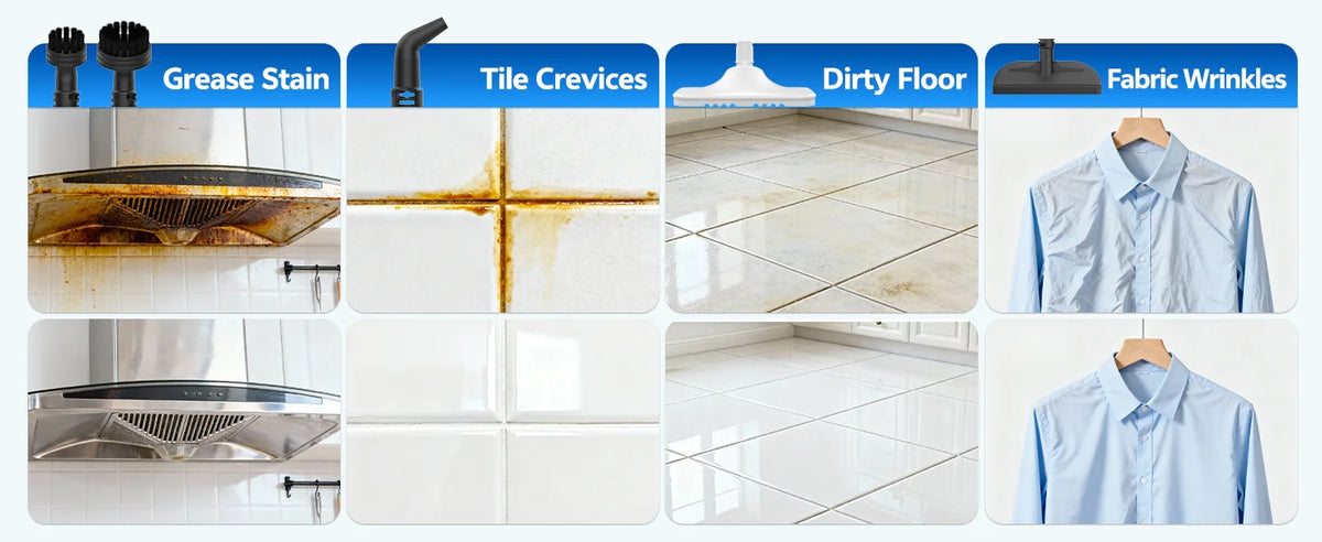 INSE Powerful Steam Mop High Temperature 6 in 1 Scrubbing Steam Cleaner Detachable Floor Steam Mop