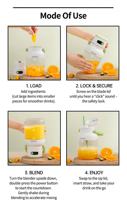 Holidays and Birthdays Blender for Shakes & Smoothies! ZHENMI BPA-Free Cordless Blender, 33oz,