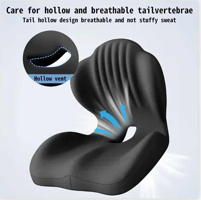 Ergonomic Coccyx Seat Pad Memory Foam Cushion Sciatica Pain Relief Posture Correction Mat for Home Office