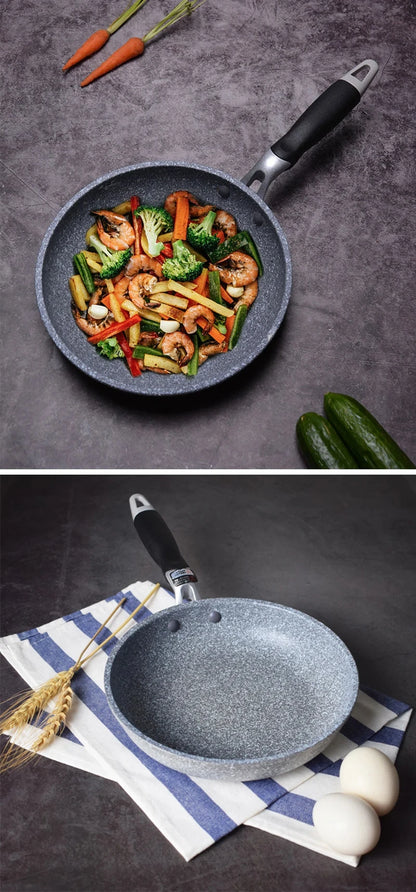 Durable Stone Frying Pan28/26/24/20cm Wok Non-stick Pan Skillet Cauldron Induction Cooker Gas Stove