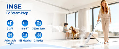 INSE Powerful Steam Mop High Temperature 6 in 1 Scrubbing Steam Cleaner Detachable Floor Steam Mop