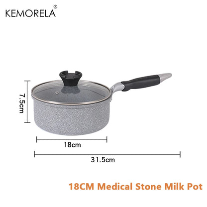 Durable Stone Frying Pan28/26/24/20cm Wok Non-stick Pan Skillet Cauldron Induction Cooker Gas Stove