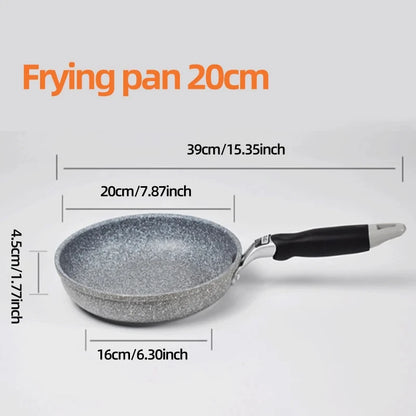 Durable Stone Frying Pan28/26/24/20cm Wok Non-stick Pan Skillet Cauldron Induction Cooker Gas Stove