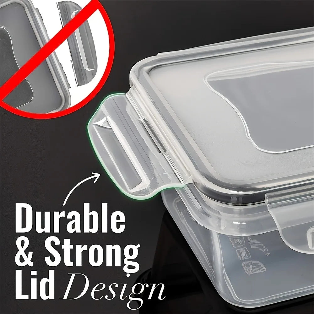 8-PC BPA-Free Airtight Food Containers with Locking Lids - Microwave/Freezer Safe PP Plastic Storages