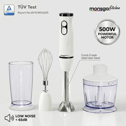 MONSGA By erabros Electric Hand Immersion Blender Mixer, 4 in 1 Hand Mixer.
