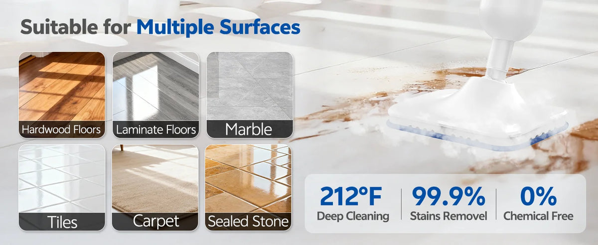 INSE Powerful Steam Mop High Temperature 6 in 1 Scrubbing Steam Cleaner Detachable Floor Steam Mop