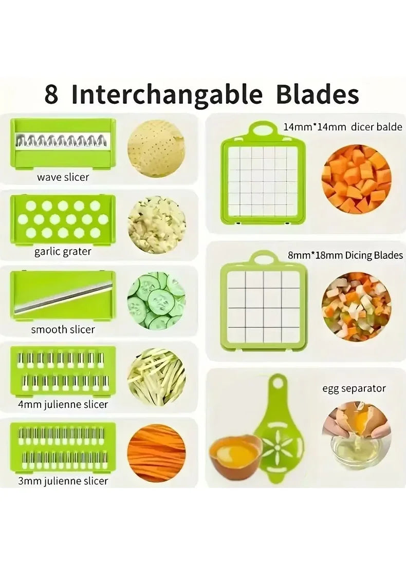 New 5-in-1 Food Chopper Suitable for Handheld Slicers, Dicers, Graters Multifunctional Vegetable