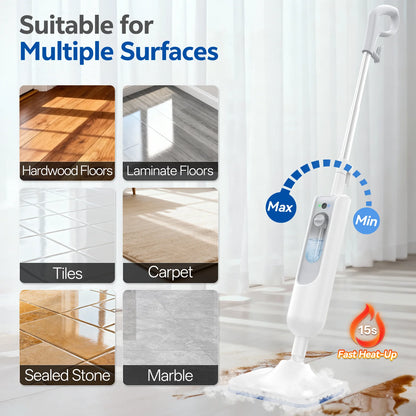 INSE Powerful Steam Mop High Temperature 6 in 1 Scrubbing Steam Cleaner Detachable Floor Steam Mop