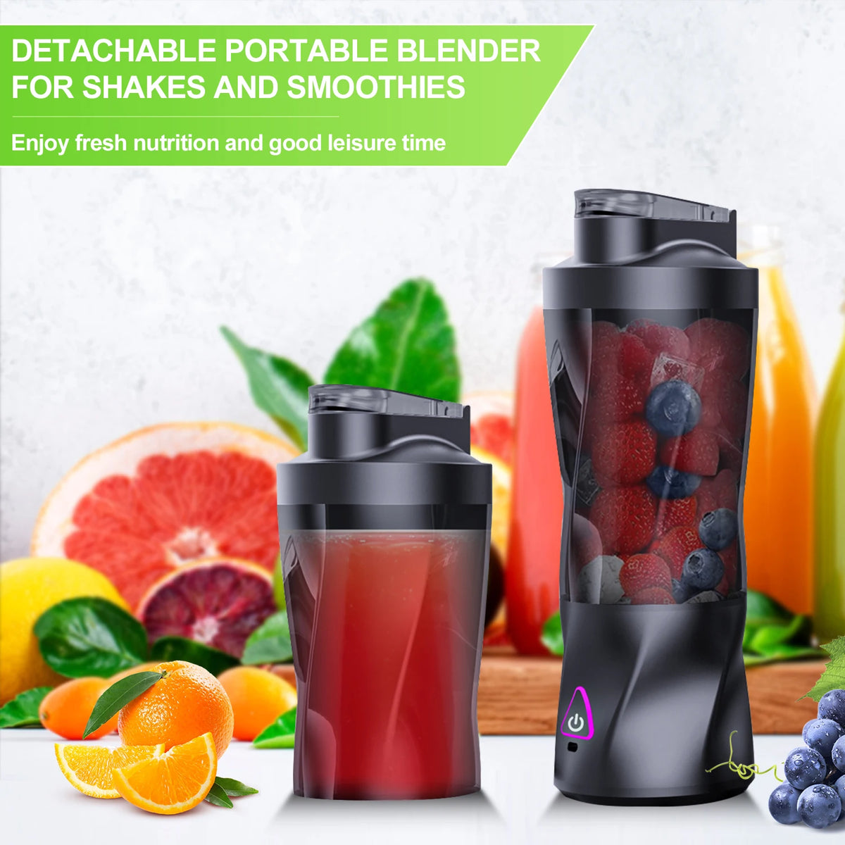 Electric Portable Juicer Fresh Fruit Mixer 700ML Multifunctional USB Rechargeable