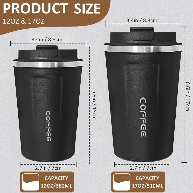  Stainless Steel Coffee Mug Travel Double Leak Proof Car Thermos Cup