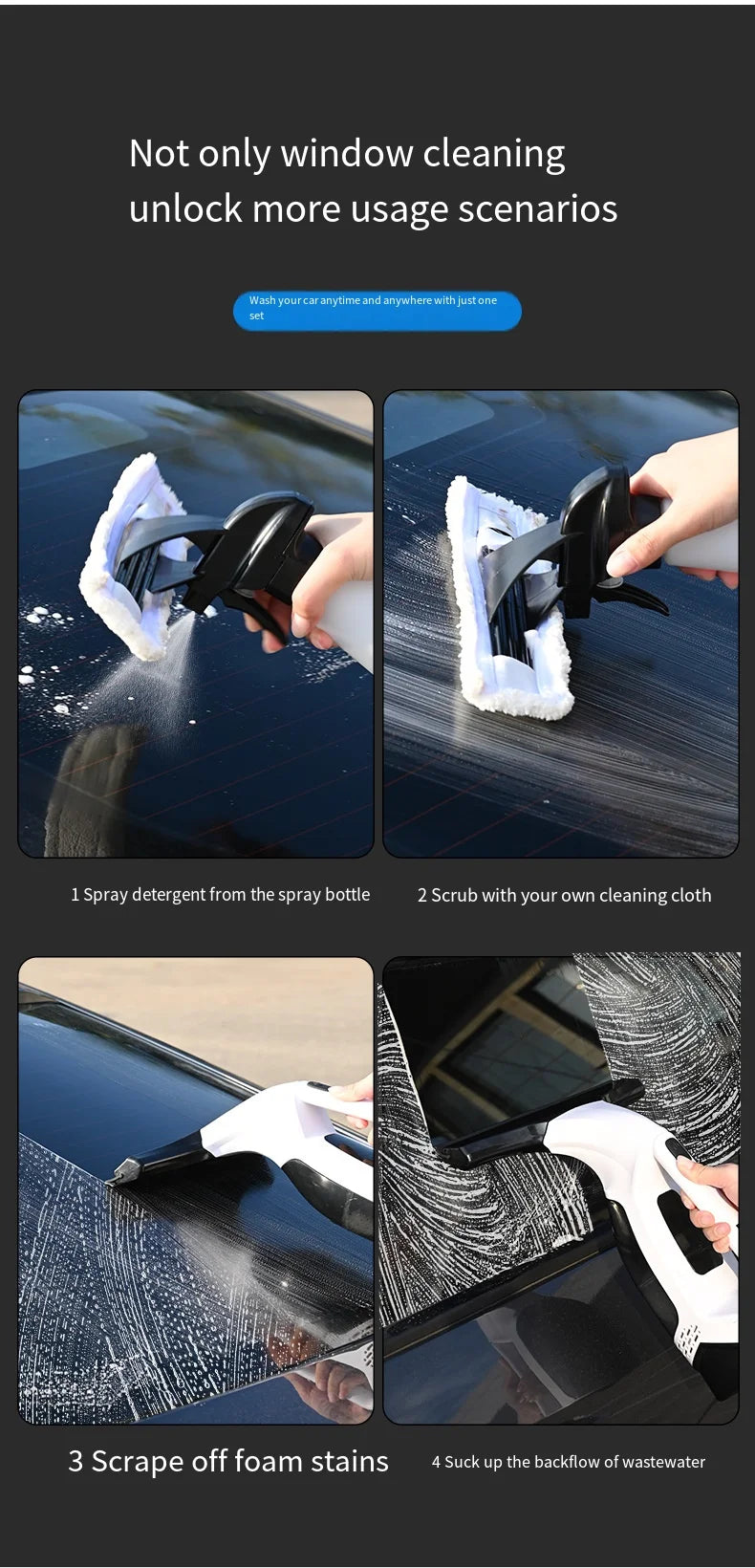 Multifunctional Electric Cordless Window Cleaner Portable Glass Cleaner Tools