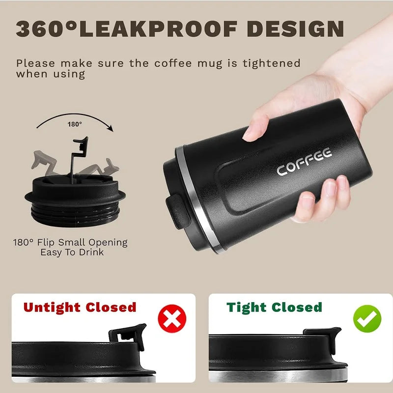  Stainless Steel Coffee Mug Travel Double Leak Proof Car Thermos Cup