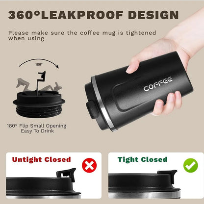  Stainless Steel Coffee Mug Travel Double Leak Proof Car Thermos Cup