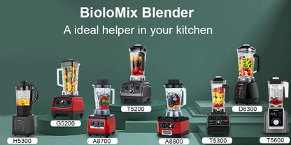 BioloMix 3HP 2200W Heavy Duty Grade Timer Blender Mixe Ice Smoothies BPA Free 2L Jar
