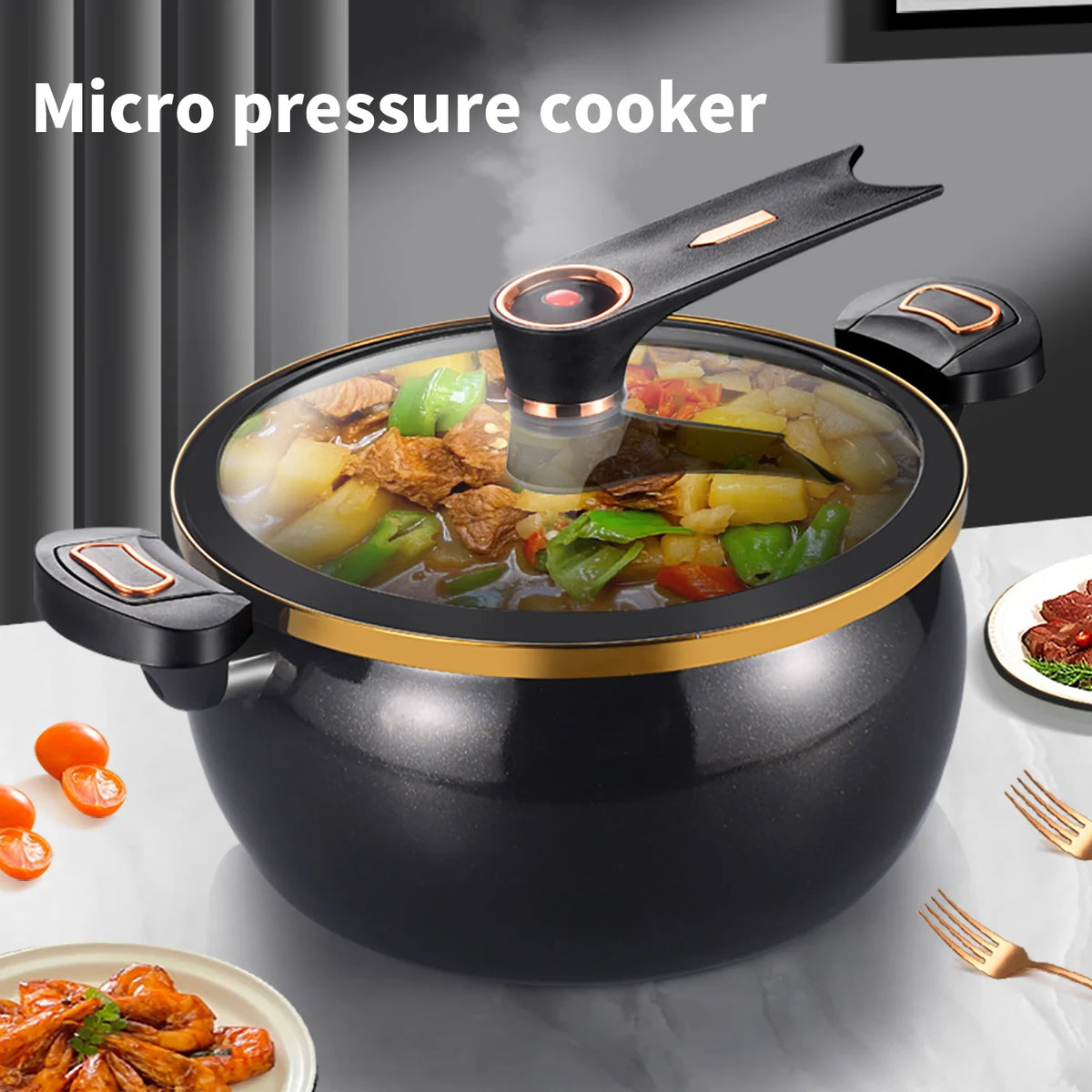 Micro Pressure Cooker, 7L Large Capacity, 26cm, Suitable for Home Use, Multi-Functional Non-Stick pot