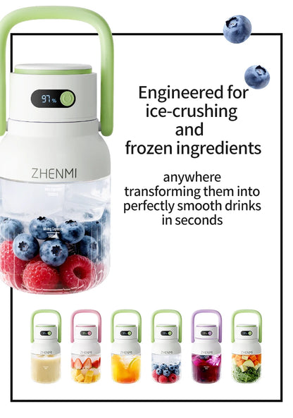 Holidays and Birthdays Blender for Shakes & Smoothies! ZHENMI BPA-Free Cordless Blender, 33oz,