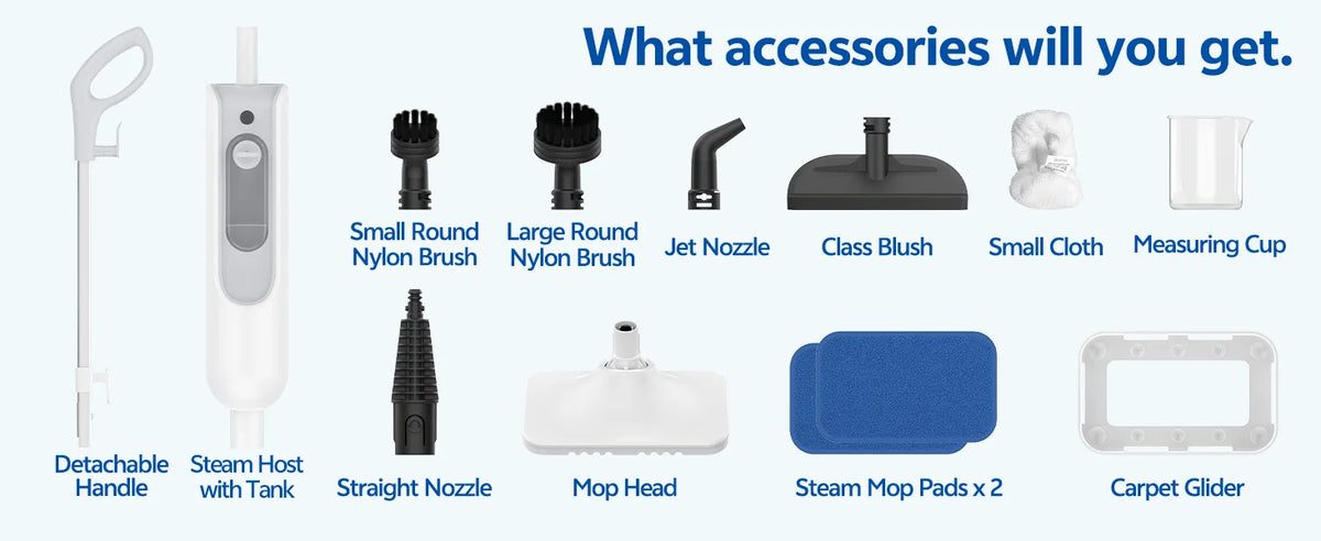 INSE Powerful Steam Mop High Temperature 6 in 1 Scrubbing Steam Cleaner Detachable Floor Steam Mop